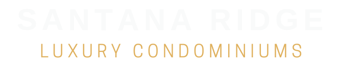 The image is a logo for a company named "Santana Ridge Luxury Condominiums".